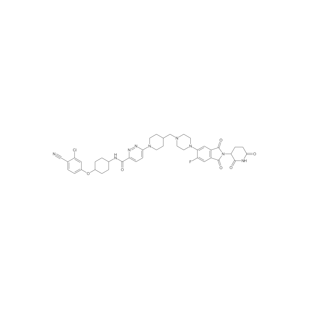 N-(反式-4-(3-氯-4-氰基苯氧基)环己基)-6-(4-((4-(2-(2,6-二氧代哌啶-3-基)-6-氟-1,3-二氧代异吲哚啉-5-基)哌嗪-1-基)甲基)哌啶-1-基)哒嗪-3-甲酰胺