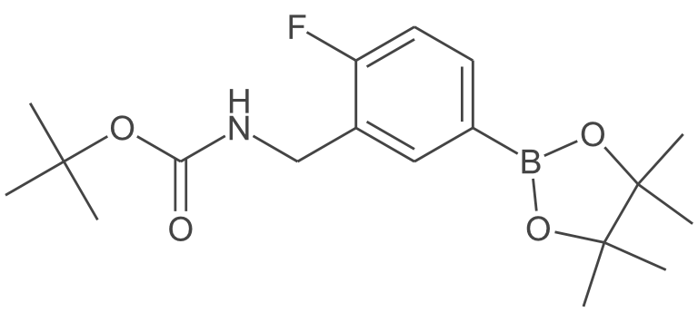 (2-氟-5-(4,4,5,5-四甲基-1,3,2-二氧硼杂环戊烷-2-基)苄基)氨基甲酸叔丁酯
