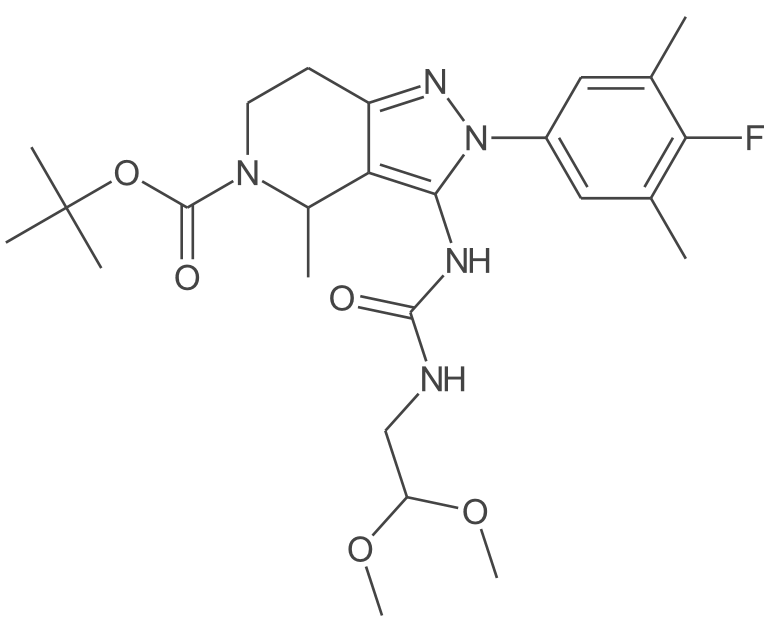 (S)-3-(3-(2,2-二甲氧基乙基)脲基)-2-(4-氟-3,5-二甲基苯基)-4-甲基-2,4,6,7-四氢-5H-吡唑并[4,3-c]吡啶-5-羧酸叔丁酯