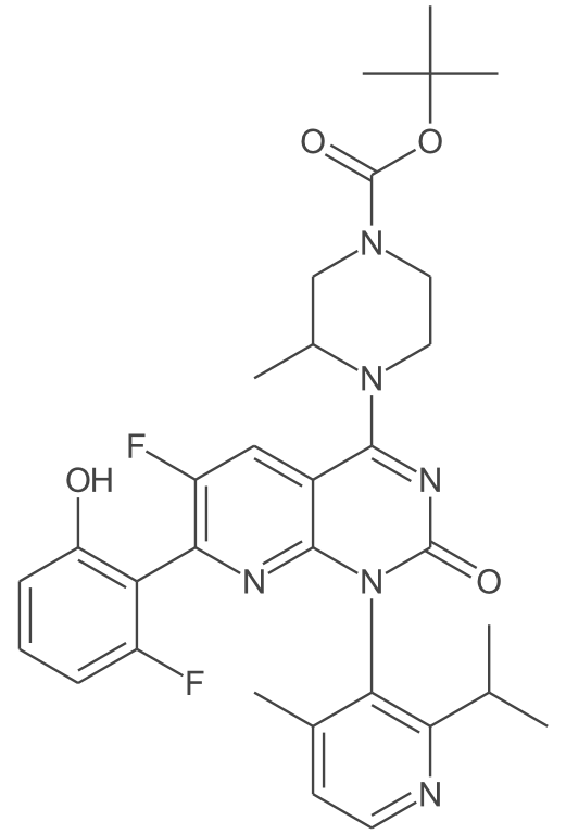 (3S)-叔丁基4-(6-氟-7-(2-氟-6-羟基苯基)-1-(2-异丙基-4-甲基吡啶-3-基)-2-氧代-1,2-二氢吡啶[2,3-d]嘧啶-4-基)-3-甲基哌嗪-1-羧酸盐