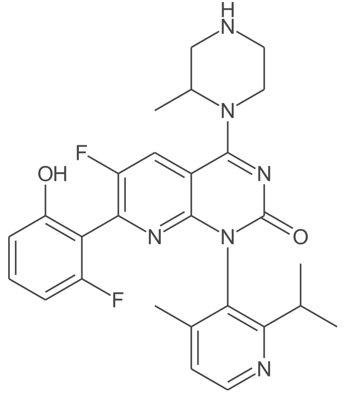 (1R)-6-氟-7-(2-氟-6-羟基苯基)-1-(2-异丙基-4-甲基吡啶-3-基)-4-((S)-2-甲基哌嗪-1-基)吡啶[2,3-d]嘧啶-2(1H)-酮