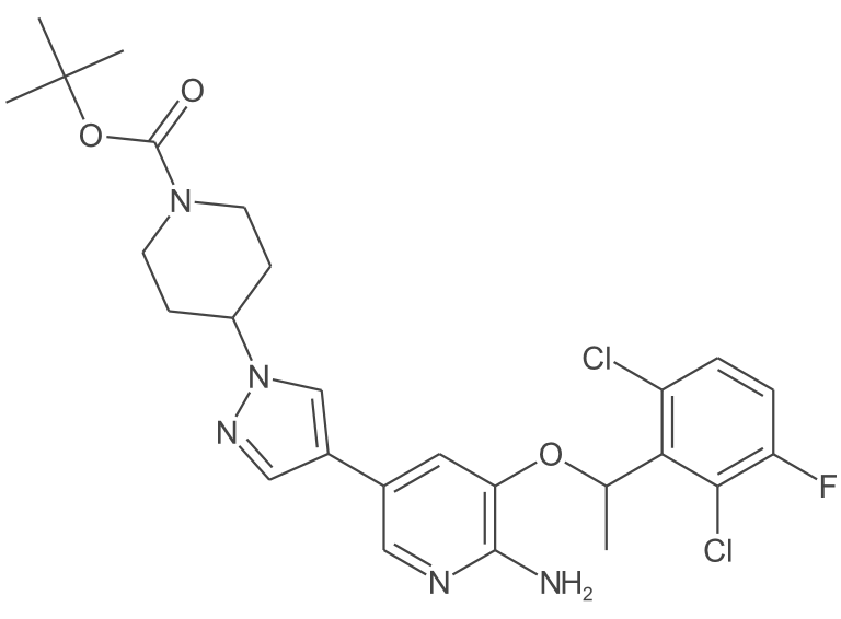 ((R)-叔丁基4-(4-(6-氨基-5-(1-(2,6-二氯-3-氟苯基)乙氧基)吡啶-3-基)-1H-吡唑-1-基]基)哌啶-1-羧酸叔丁酯)
