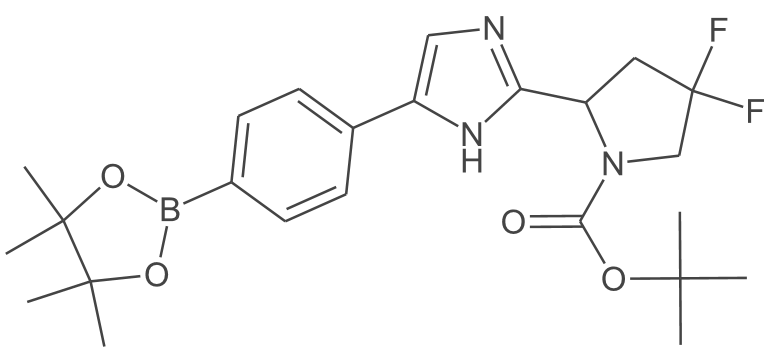 叔丁基(S)-4,4-二氟-2-(5-(4-(4,4,5,5-四甲基-1,3,2-二氧杂硼-2-基)苯基)-1H-咪唑-2-基)吡咯烷-1-甲酸酯