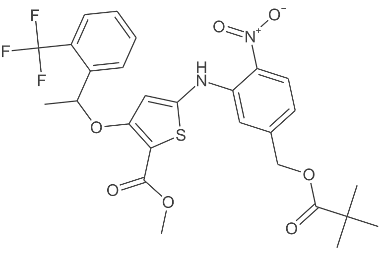 (R)-5-((2-硝基-5-((新戊酰氧基)甲基)苯基)氨基)-3-(1-(2-(三氟甲基)苯基)乙氧基)噻吩-2-甲酸甲酯
