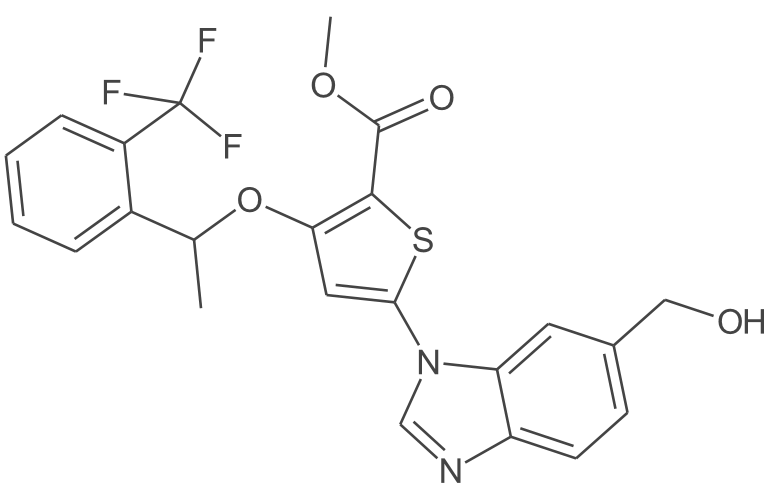 (R)-5-(6-(羟基甲基)-1H-苯并[d]咪唑-1-基)-3-(1-(2-(三氟甲基)苯基)乙氧基)噻吩-2-甲酸甲酯