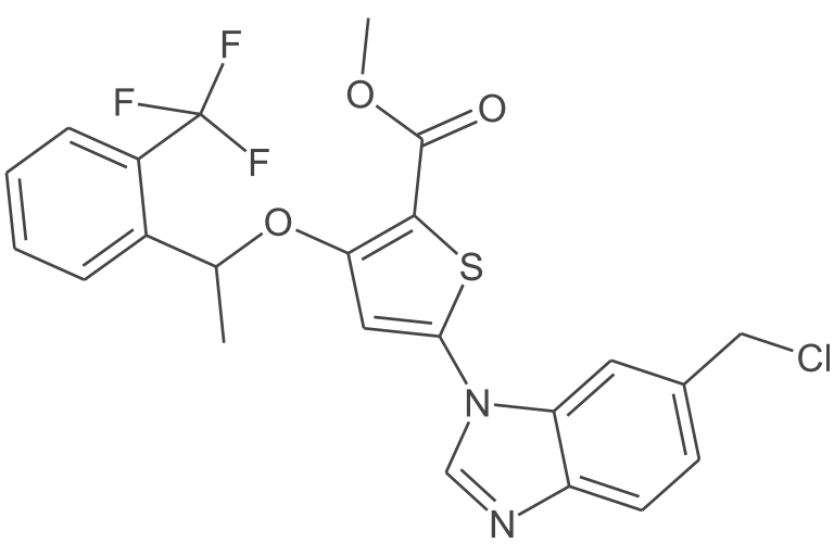 (R)-5-(6-(氯甲基)-1H-苯并[d]咪唑-1-基)-3-(1-(2-(三氟甲基)苯基)乙氧基)噻吩-2-甲酸甲酯