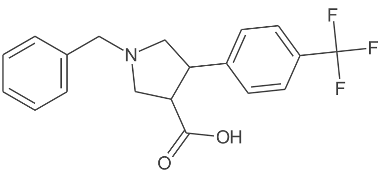 rel-(3S,4R)-1-苄基-4-(4-(三氟甲基)苯基)吡咯烷-3-羧酸
