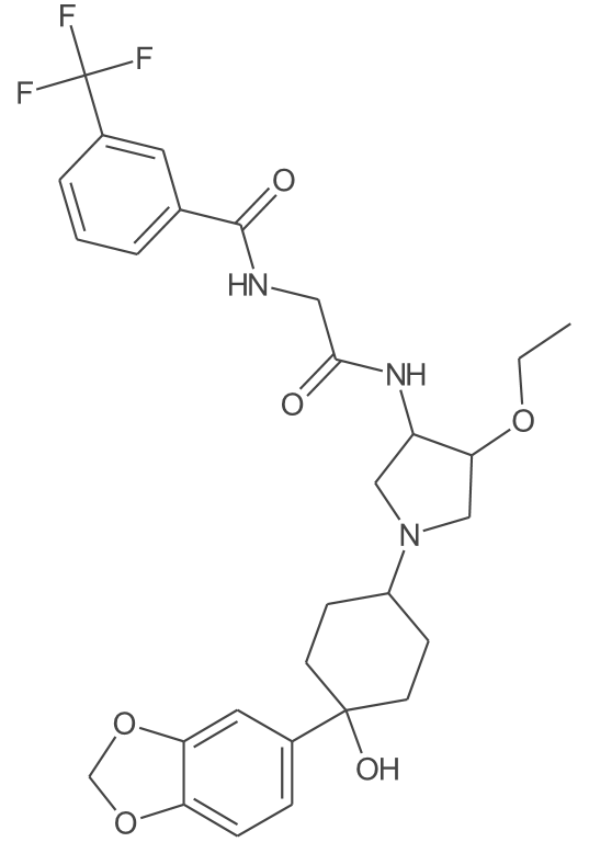 rel-N-[2-[[(3R,4R)-1-[顺式-4-(1,3-苯并二氧戊环-5-基)-4-羟基环己基]-4-乙氧基-3-吡咯烷基]氨基]-2-氧代乙基]-3-(三氟甲基)苯甲酰胺