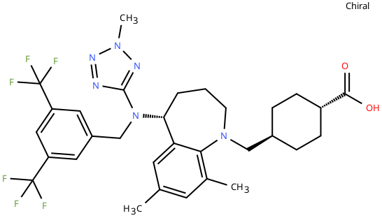 (1R,4R)-4-(((R)-5-((3,5-双(三氟甲基)苄基)(2-甲基-2H-四唑-5-基)氨基)-7,9-二甲基 2,3,4,5-四氢-1H-苯并[b]氮杂-1-基)甲基)环己烷甲酸