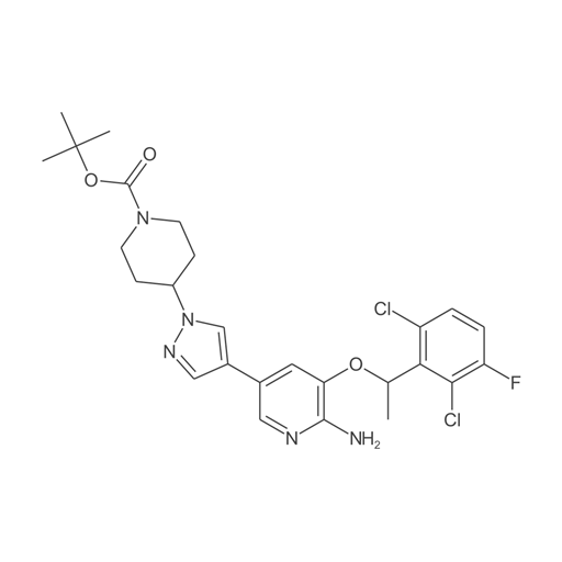 ((R)-叔丁基4-(4-(6-氨基-5-(1-(2,6-二氯-3-氟苯基)乙氧基)吡啶-3-基)-1H-吡唑-1-基]基)哌啶-1-羧酸叔丁酯)