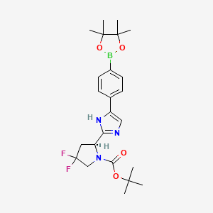 叔丁基(S)-4,4-二氟-2-(5-(4-(4,4,5,5-四甲基-1,3,2-二氧杂硼-2-基)苯基)-1H-咪唑-2-基)吡咯烷-1-甲酸酯