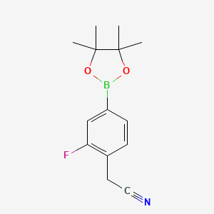 2-(2-氟-4-(4,4,5,5-四甲基-1,3,2-二氧硼杂环戊烷-2-基)苯)乙腈
